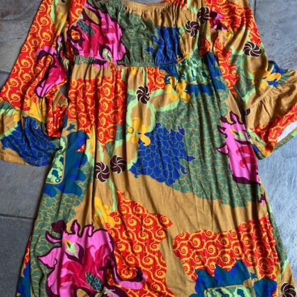 Voom by Joy Han Bohemian-Style Off-the-Shoulder Dress Women's Size Large 8-10 - Picture 8 of 10